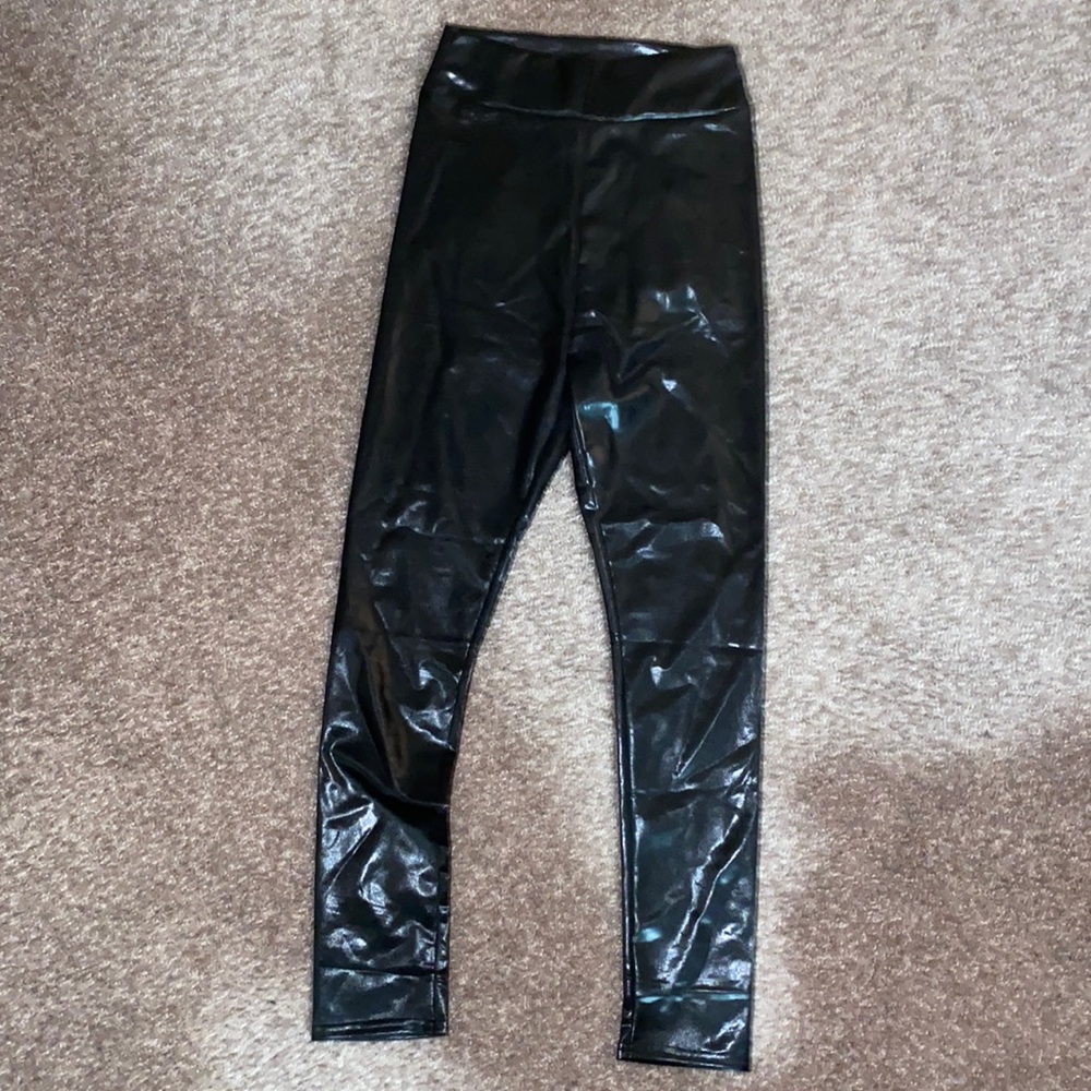 Faux Leather Tights